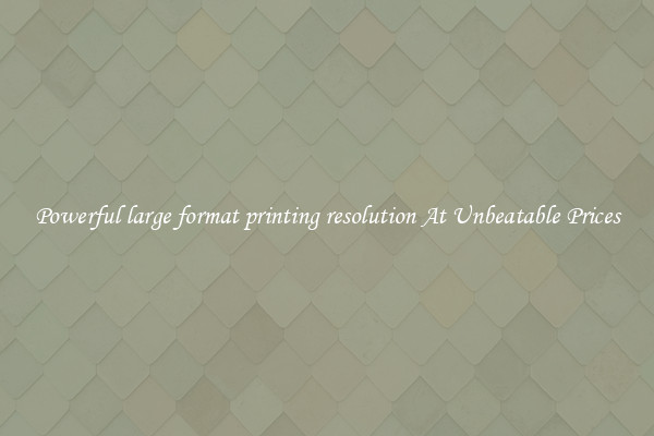 Powerful large format printing resolution At Unbeatable Prices