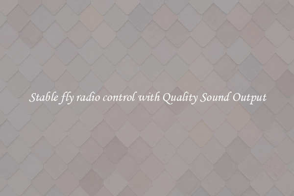 Stable fly radio control with Quality Sound Output